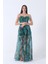 Zümrüt Fırfırlı Tül Şifon Abiye Elbise 0802000.123 3
