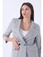 Gri Kol Katlama Aksesuarlı Çizgili Ceket 41670043.06 1