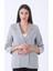 Gri Kol Katlama Aksesuarlı Çizgili Ceket 41670043.06 3