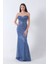 Indigo Pul Taş Işlemeli Straplez Balık Abiye 9705304.98 1