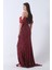 Bordo Pul Payet Detaylı Yırtmaçlı Abiye 9705321.04 5