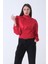 Kırmızı Yaka ve Etek Ucu Gipeli Oversize Saten Bluz 3972990.08 2