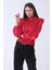 Kırmızı Yaka ve Etek Ucu Gipeli Oversize Saten Bluz 3972990.08 4