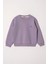 Bisiklet Yaka Uzun Kol Kalp Nakışlı Sardonlu Kız Çocuk Lila Renk Sweatshirt 1