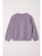 Bisiklet Yaka Uzun Kol Kalp Nakışlı Sardonlu Kız Çocuk Lila Renk Sweatshirt 3