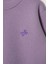 Bisiklet Yaka Uzun Kol Kalp Nakışlı Sardonlu Kız Çocuk Lila Renk Sweatshirt 2
