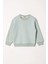 Bisiklet Yaka Uzun Kol Kalp Nakışlı Sardonlu Kız Çocuk Mint Renk Sweatshirt 1
