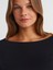 31401 Büzgülü Kayık Yaka Top-Siyah 3