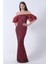 Bordo Pul Payetli Balon Kol Abiye 9705296.04 1