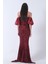 Bordo Pul Payetli Balon Kol Abiye 9705296.04 5