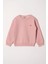 Bisiklet Yaka Uzun Kol Kalp Nakışlı Sardonlu Kız Çocuk Toz Pembe Renk Sweatshirt 1