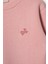 Bisiklet Yaka Uzun Kol Kalp Nakışlı Sardonlu Kız Çocuk Toz Pembe Renk Sweatshirt 2