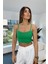 Incili Triko Crop Top Yeşil 1