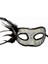 Siyah Renk Yandan Tüylü Pul Payet Işlemeli Parti Maskesi 23X12 cm 1