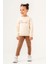 Kız Çocuk Çiçek Desenli Kışlık 3 Iplik Pamuklu Sweatshirt Tayt Alt-Üst Tokalı Takım 1