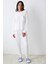 Warm Hearts Rib Kırık Beyaz Sweatshirt 2