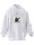 Unisex Premium Pamuk Beyaz Füze Düşen Goril Baskılı 3 Iplik Kapüşonlu Sweatshirt 1