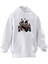 Unisex Premium Pamuk Beyaz Jip Motor Köpek Grup Baskılı 3 Iplik Kapüşonlu Sweatshirt 1