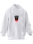 Unisex Premium Pamuk Beyaz Low Battery Coffeee Baskılı 3 Iplik Kapüşonlu Sweatshirt 1