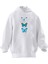 Unisex Premium Pamuk Beyaz 3lü Mavi Kelebek Baskılı 3 Iplik Kapüşonlu Sweatshirt 1