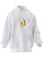 Unisex Premium Pamuk Beyaz Avakado Mutlu Baskılı 3 Iplik Kapüşonlu Sweatshirt 1
