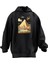 Unisex Premium Pamuk Siyah Mısır Piramit Baskılı 3 Iplik Kapüşonlu Sweatshirt 1