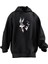Unisex Premium Pamuk Siyah Cigarattes Bugs Bunny Baskılı 3 Iplik Kapüşonlu Sweatshirt 1