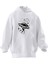 Unisex Premium Pamuk Beyaz Uzay Gemisi Zaman Baskılı 3 Iplik Kapüşonlu Sweatshirt 1