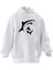 Unisex Premium Pamuk Beyaz Köpek Balığı Baskılı 3 Iplik Kapüşonlu Sweatshirt 1