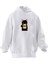 Unisex Premium Pamuk Beyaz Nope Kedi Baskılı 3 Iplik Kapüşonlu Sweatshirt 1