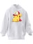 Unisex Premium Pamuk Beyaz Şapkalı Pikachu Baskılı 3 Iplik Kapüşonlu Sweatshirt 1