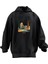 Unisex Premium Pamuk Siyah Rome Poster Baskılı 3 Iplik Kapüşonlu Sweatshirt 1