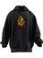 Unisex Premium Pamuk Siyah Scoobydoo Arkadaş Baskılı 3 Iplik Kapüşonlu Sweatshirt 1