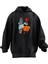 Unisex Premium Pamuk Siyah Aloha Horoz Tatil Baskılı 3 Iplik Kapüşonlu Sweatshirt 1
