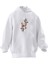 Unisex Premium Pamuk Beyaz Bloom Baskılı 3 Iplik Kapüşonlu Sweatshirt 1