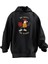 Unisex Premium Pamuk Siyah Box Horoz Baskılı 3 Iplik Kapüşonlu Sweatshirt 1