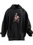 Unisex Premium Pamuk Siyah Racing Anime Baskılı 3 Iplik Kapüşonlu Sweatshirt 1