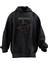 Unisex Premium Pamuk Siyah Megadeth Kırmızı Yuvarlak Desen Baskılı 3 Iplik Kapüşonlu Sweatshirt 1