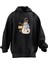 Unisex Premium Pamuk Siyah Kardan Adam Baskılı 3 Iplik Kapüşonlu Sweatshirt 1