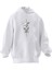 Unisex Premium Pamuk Beyaz Yarım Yüz Köpek Baskılı 3 Iplik Kapüşonlu Sweatshirt 1