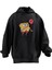Unisex Premium Pamuk Siyah Balonlu Sünger Bob Baskılı 3 Iplik Kapüşonlu Sweatshirt 1