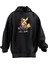 Unisex Premium Pamuk Siyah Pikachu Şapka Baskılı 3 Iplik Kapüşonlu Sweatshirt 1