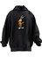 Unisex Premium Pamuk Siyah Yeşil Şort Bugs Bunny Baskılı 3 Iplik Kapüşonlu Sweatshirt 1
