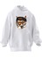Unisex Premium Pamuk Beyaz Bandanalı Tiger Baskılı 3 Iplik Kapüşonlu Sweatshirt 1
