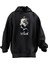 Unisex Premium Pamuk Siyah Boynuzlu Anime Poster Baskılı 3 Iplik Kapüşonlu Sweatshirt 1