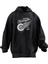 Unisex Premium Pamuk Siyah Custom Motor Baskılı 3 Iplik Kapüşonlu Sweatshirt 1