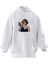 Unisex Premium Pamuk Beyaz Kıvırcık Genç Kız Baskılı 3 Iplik Kapüşonlu Sweatshirt 1