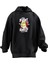 Unisex Premium Pamuk Siyah Fight Minyon Baskılı 3 Iplik Kapüşonlu Sweatshirt 1