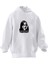 Unisex Premium Pamuk Beyaz Bisaster Baskılı 3 Iplik Kapüşonlu Sweatshirt 1