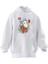 Unisex Premium Pamuk Beyaz Dondurma Kedi Baskılı 3 Iplik Kapüşonlu Sweatshirt 1